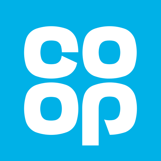 The Co-op app icon. A white Co-op logo on the Co-op blue background